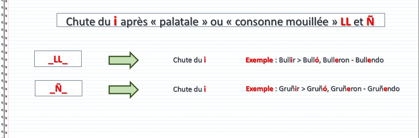 Modifications dues aux règles de graphie des verbes réguliers